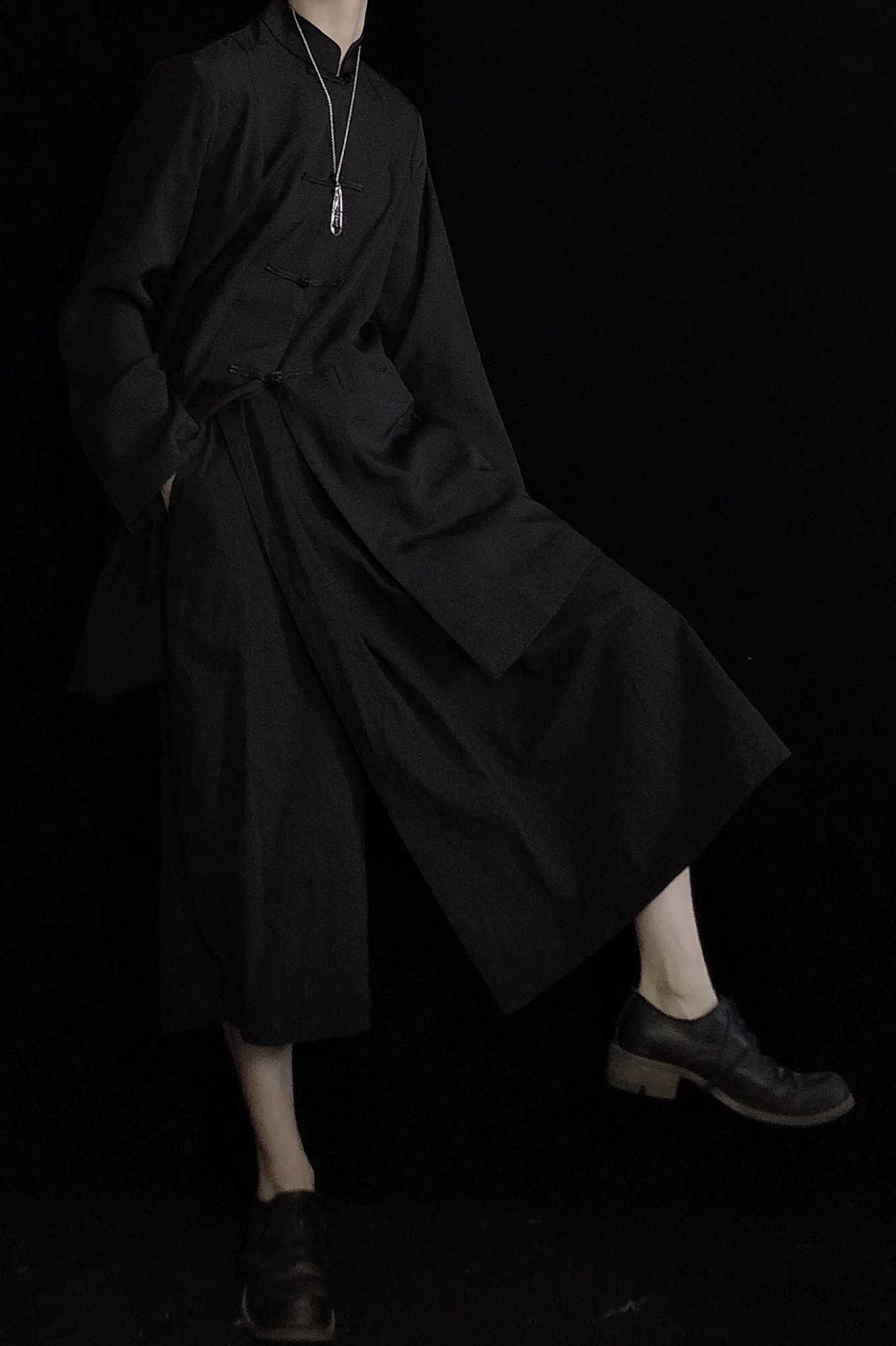 [DARK] Diablo Yamamoto Yoji Niche Style Washed And Worn Retro Irregular Bandage Skirt Pants Samurai Pants Loose And Versatile