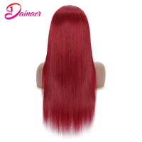 30 inch 99j burgundy lace front wig red color brazilian straight human hair wigs for women pre plucked color human hair lace wig