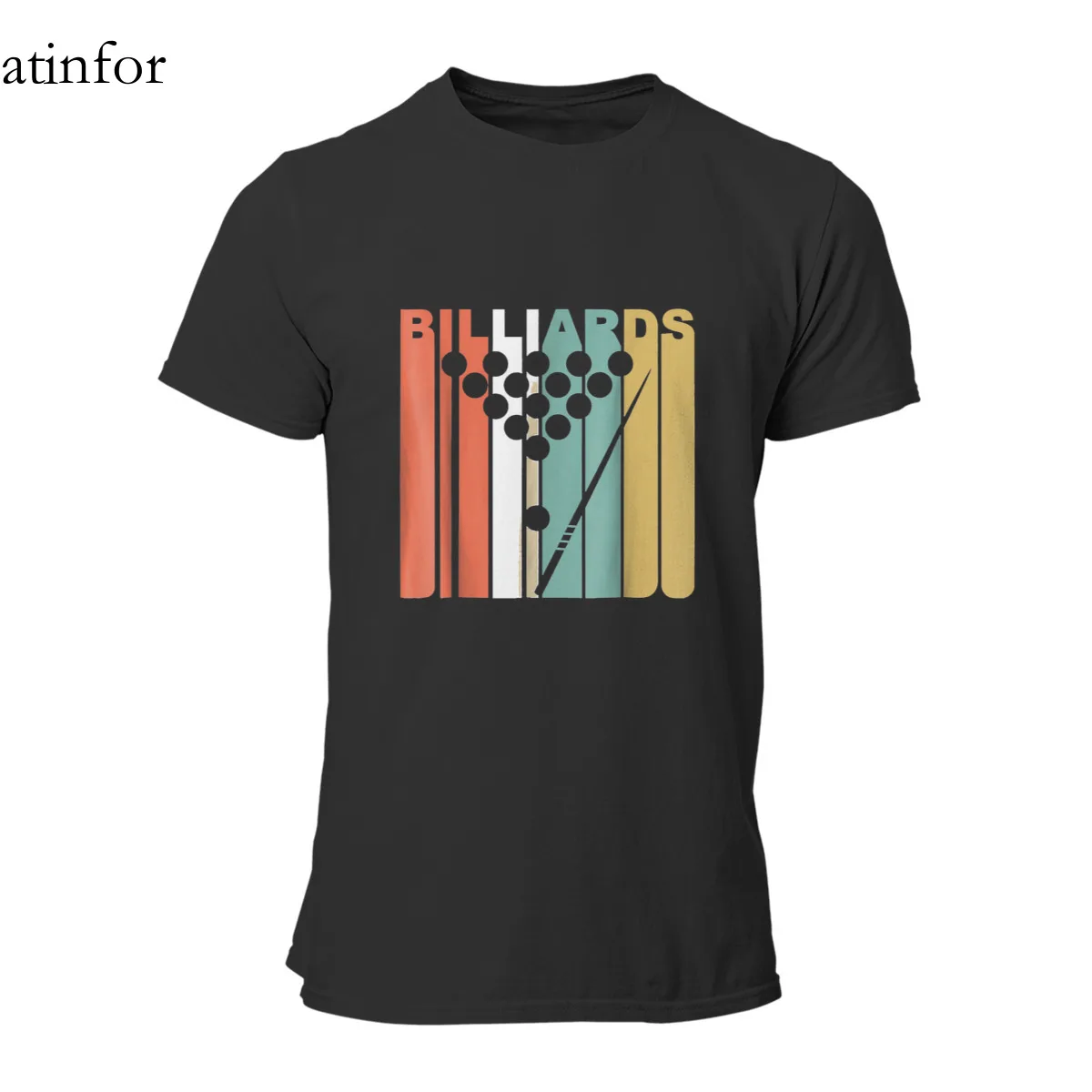 Ретро Стиль бильярдных шаров силуэт футболки на заказ черный графический аниме