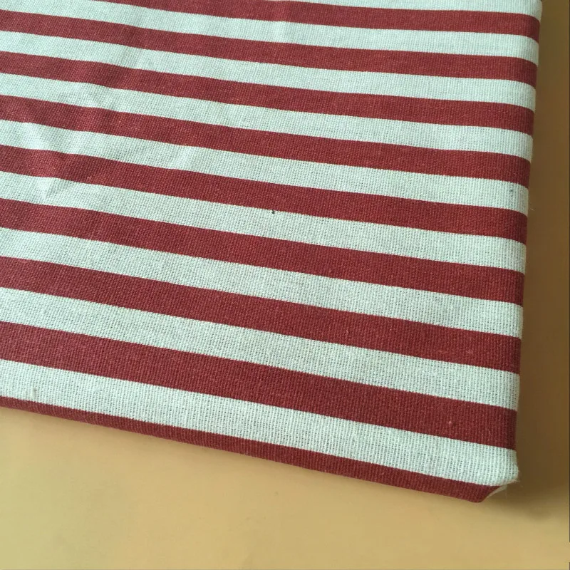 Льняная ткань с принтом в полоску сделай сам из хлопка и льна для шитья холст