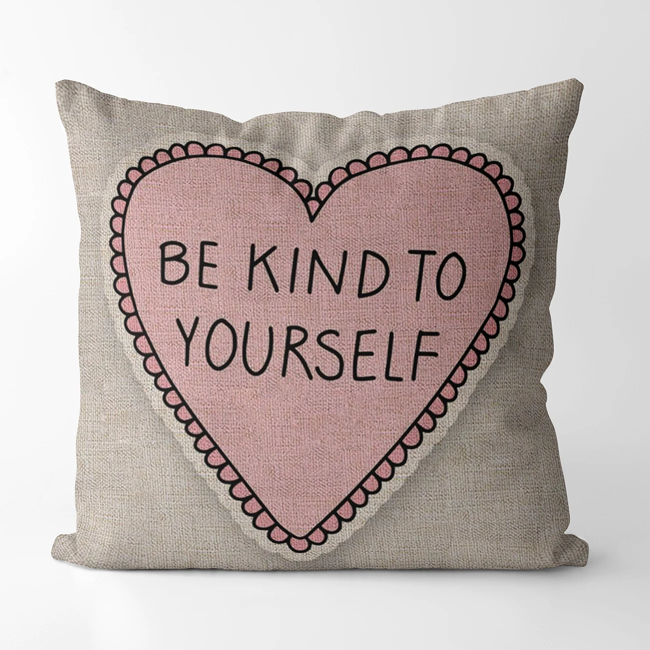 

Декоративный чехол для подушки Cojine 4045 Кussenhoes 50, лен/хлопок, бежевый, принт