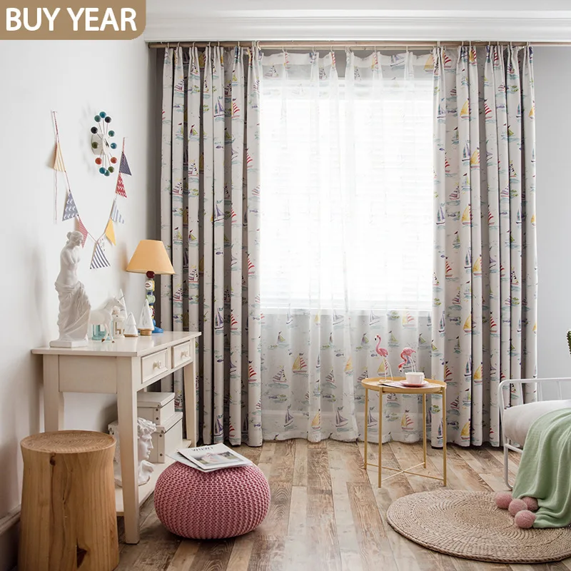 Современные занавески для гостиной столовой спальни Мультяшные Детские черные