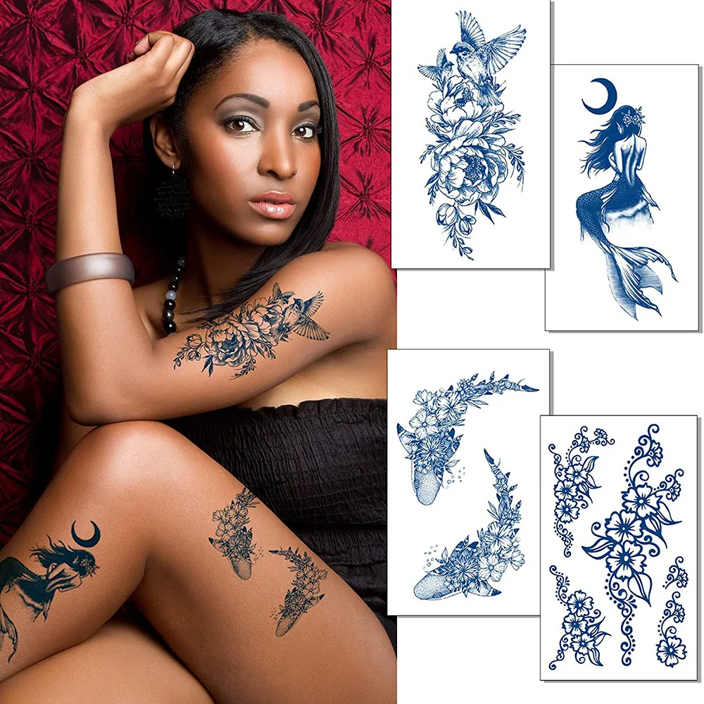 

Juice Ink Tattoos Body Art Lasting Waterproof Temporary Constellation Cupid Tatoo Arm Fake Sun Tatto Women Men Sleeve Tattoo