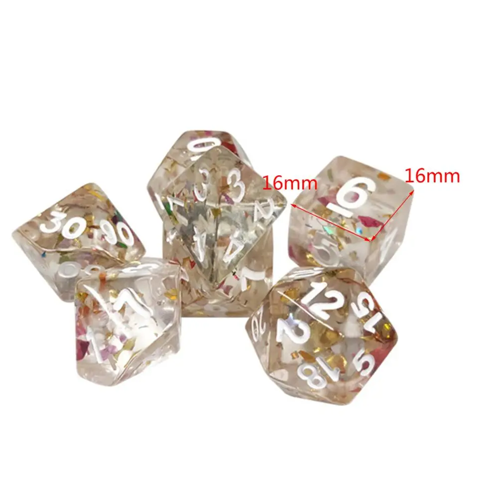 

Brand New and High Quality 7pcs/set D20 Polyhedral Dice 20 Sided Dices Table Board Role Playing Game for Bar Pub Club Party
