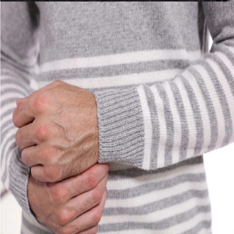 

Men's Wool Pullover Autumn Winter Warm Thick O-neck Patchwork Slim Fit Clothes Knitted Casual Cotton Fashion Male Sweaters