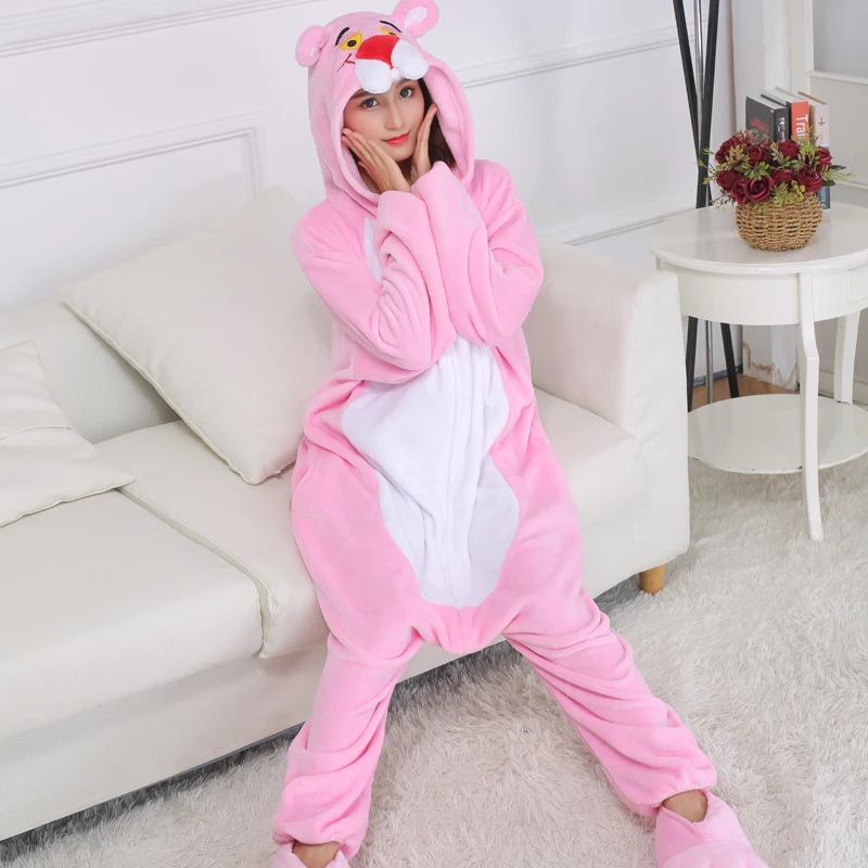 кигуруми для взрослых Розовая пантера животных пижамы молнии мультфильм