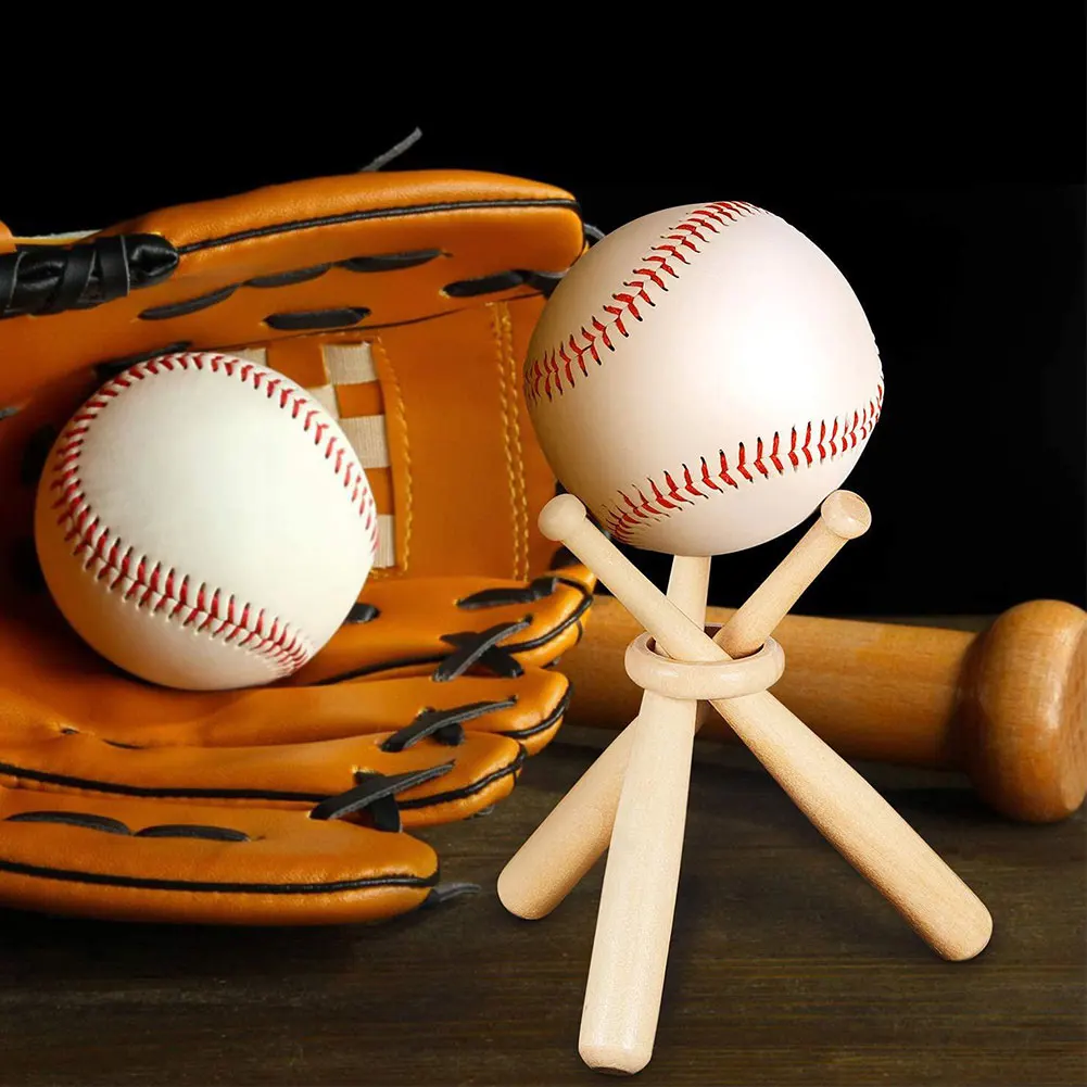 

Mini Baseball Bat Baseball Wood Softball Display Stand Baseball Golf Tennis Storage Base Holder Support With Racks Ring 1Set