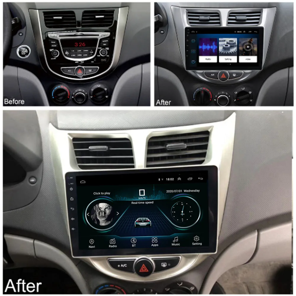 Автомагнитола 2 Din Гб + 32 ГБ для HYUNDAI-SOLARIS 2010-2016 Gps Wi-Fi Android 9 0 Hyundai SOLARIS | Автомобили и