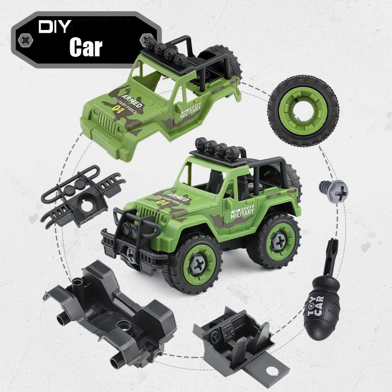 

Toy Screw Children Educational Toys Engineering Vehiclecar Tank Helicopter Building Blocks Kit for Kids Aged Toddler Boys Toys