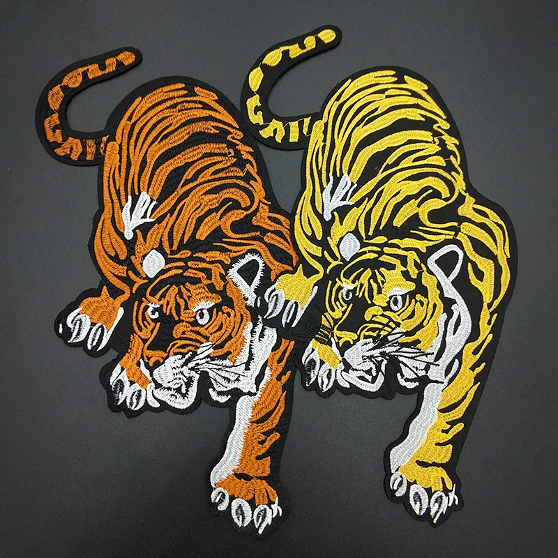 5 шт. модная властная вышивка с тигром животным гладильная нашивка для одежды