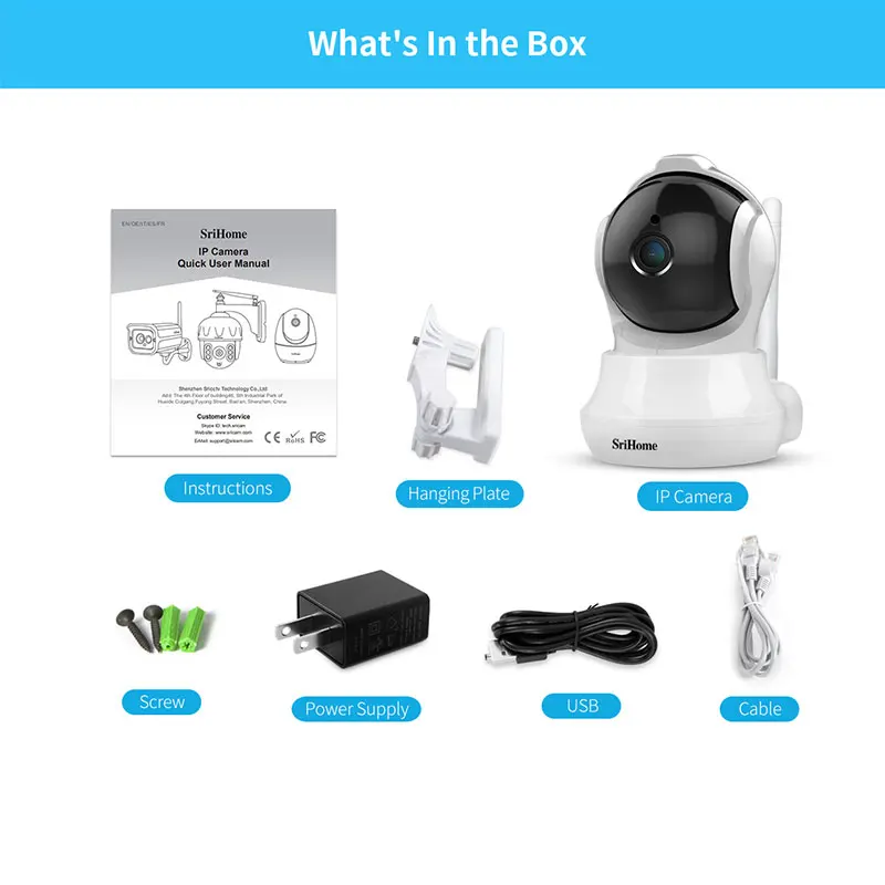 Sricam SH020 360 ° мобильный Удаленный просмотр CCTV камера Умный дом 3.0MP Wifi IP ночное