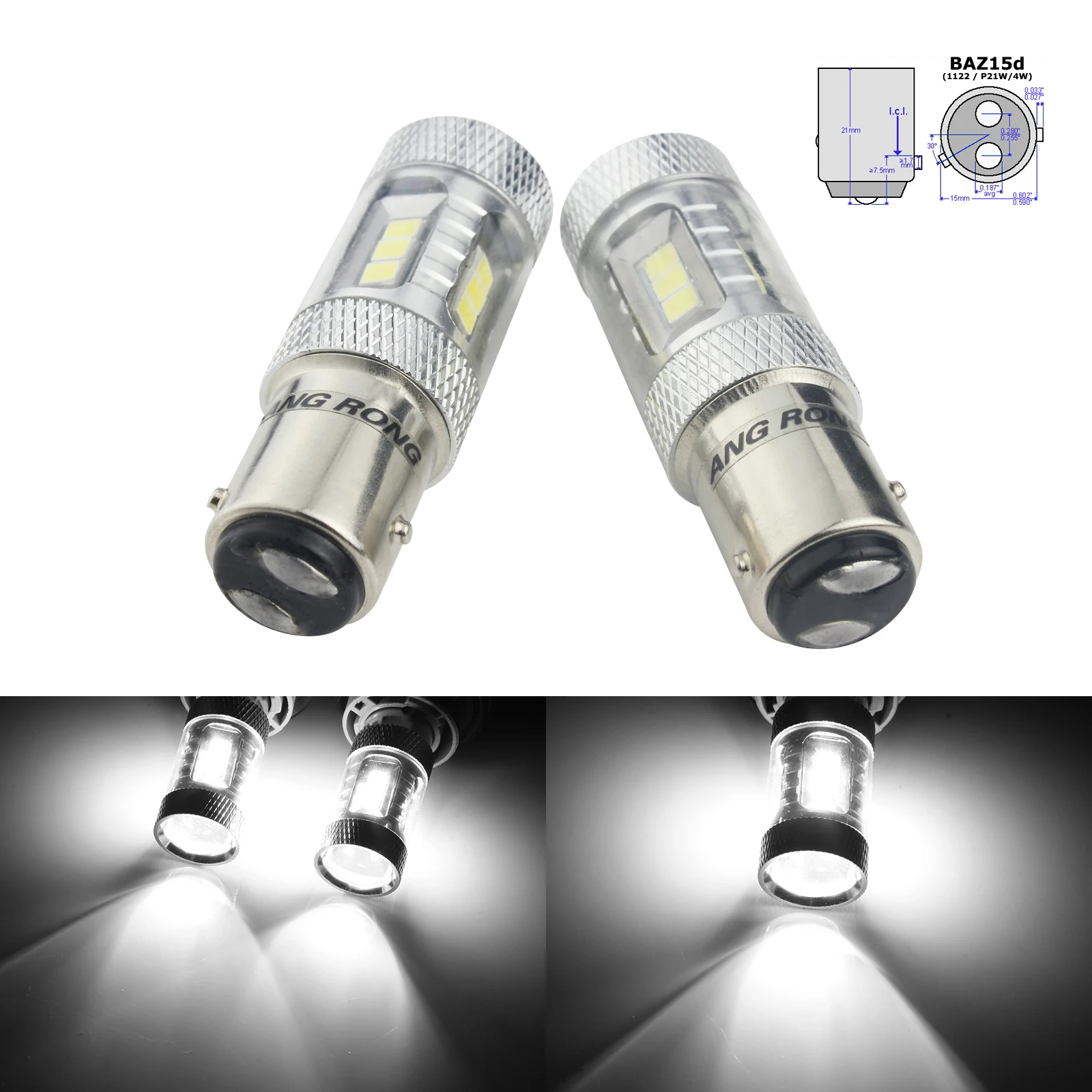 ANGRONG 2x566 P21/4W BAZ15d 7225 15w светодиодный габаритный фонарь заднего хода DRL(CA313)|drl light|drl