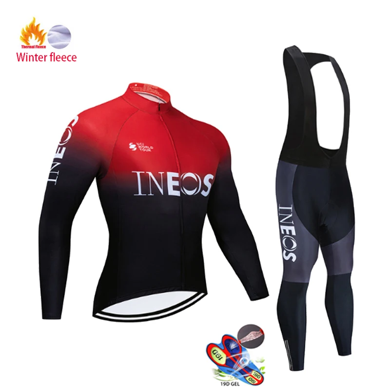 

Лидер продаж 2020, зимний теплый флисовый велосипедный комплект INEOS, велосипедная одежда для горного велосипеда, флисовая велосипедная одежд...