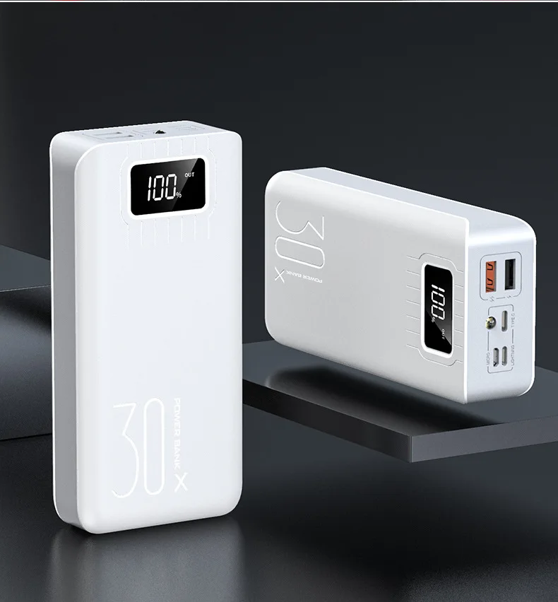 Портативное зарядное устройство 30000 мАч портативное быстрое 2 USB Внешнее для