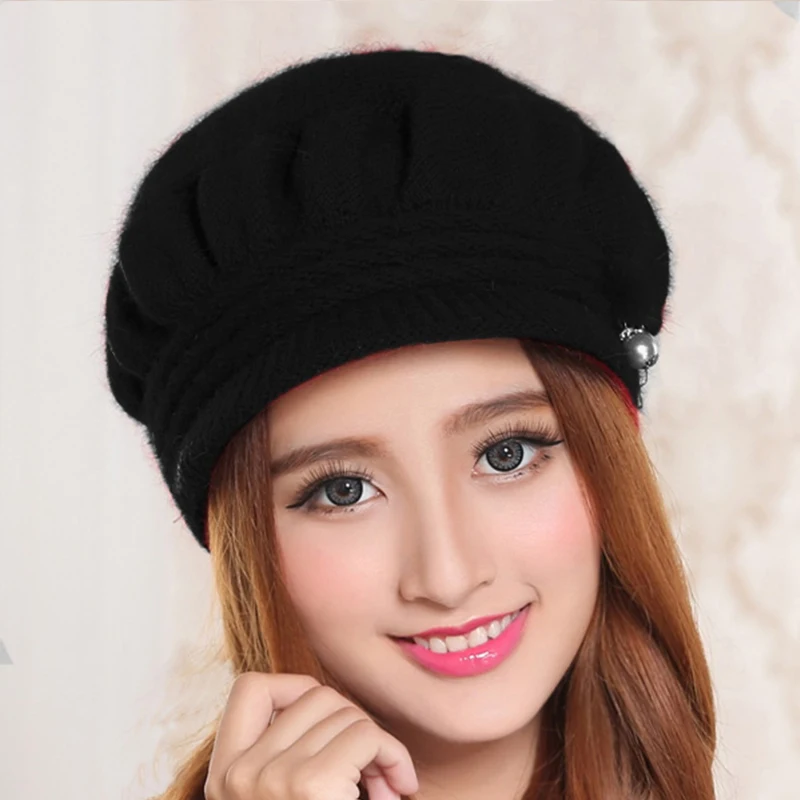 Женские вечерние Бейсбольные кепки с кроличьим мехом из смешанного хлопка