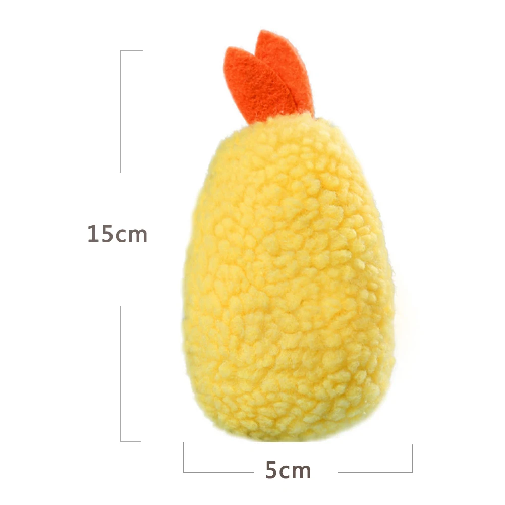 Мягкая плюшевая игрушка Tempura в форме жареной креветки со звуком товары для собак