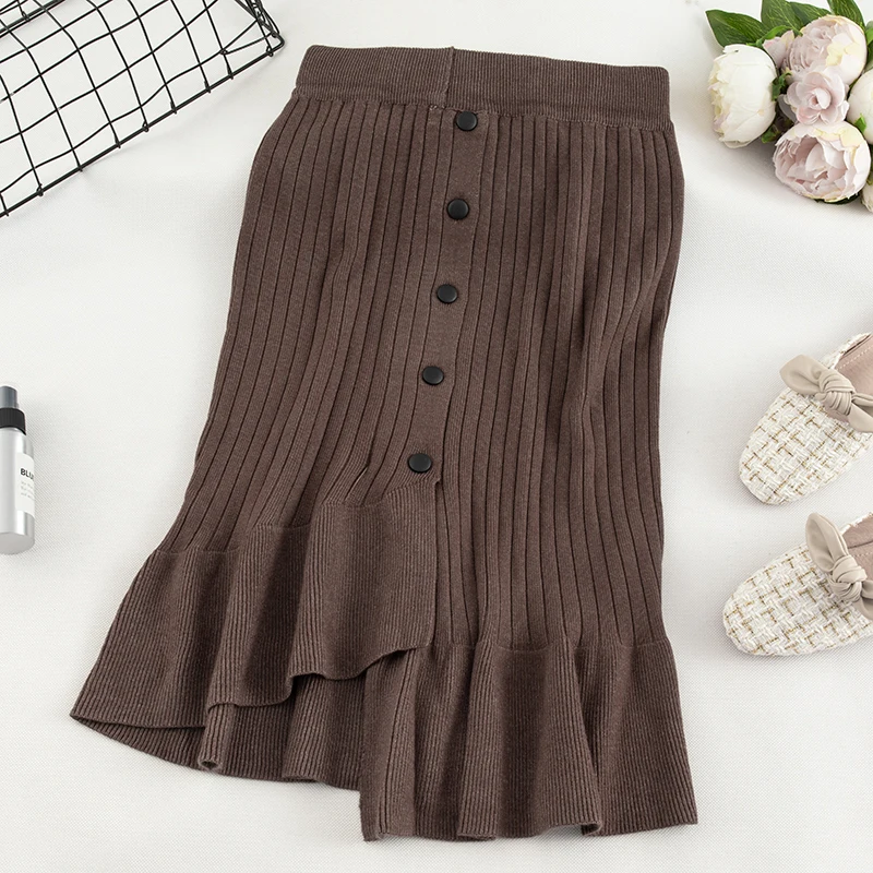 Женская трикотажная юбка Gagarich элегантная Однотонная трапециевидной формы на