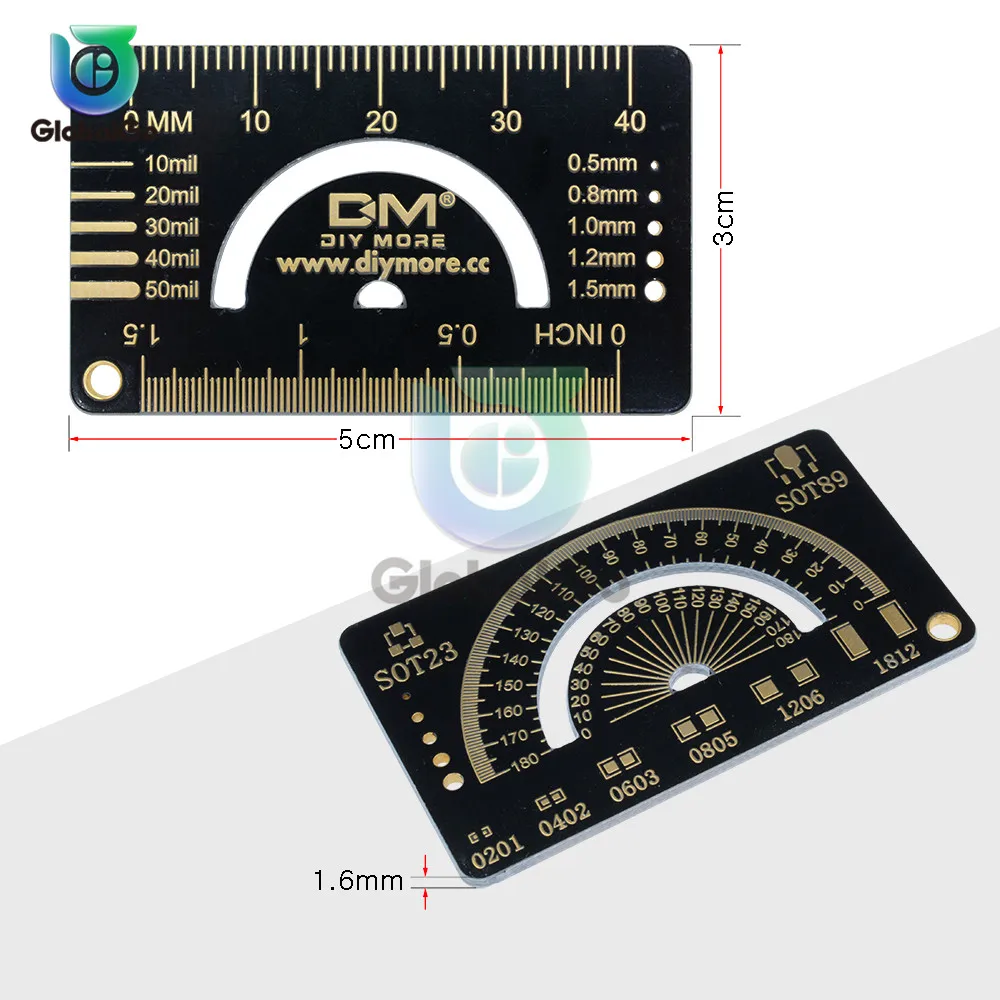 4 см многофункциональная измерительная линейка PCB инженерная с брелоком