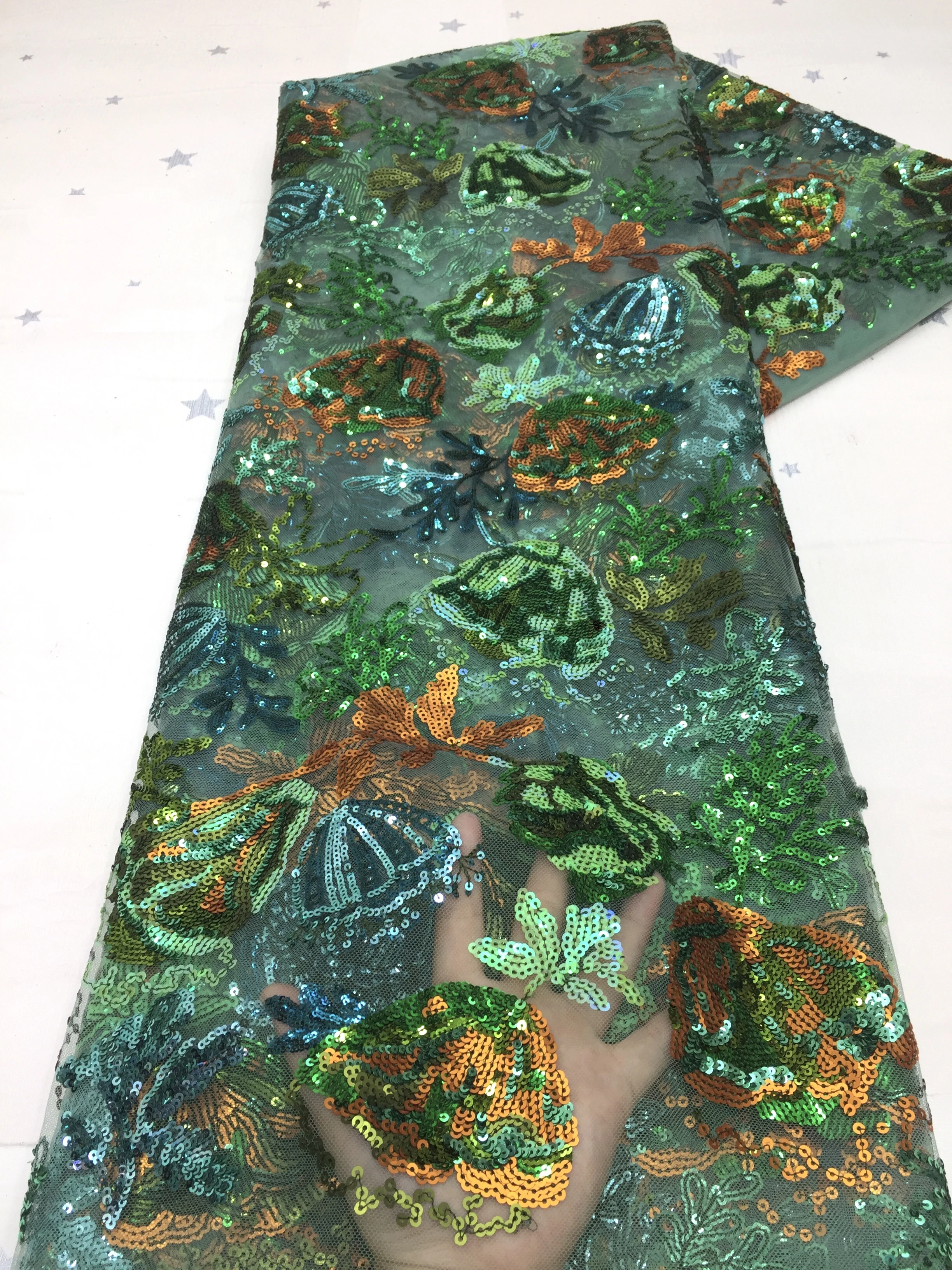 

2021 Высококачественная африканская кружевная ткань с множеством блесток, французская сетчатая вышивка, тюль, кружевная ткань для нигерийск...