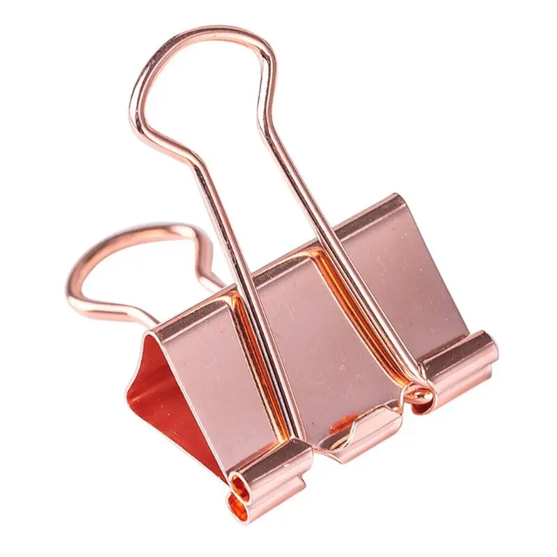 

25pcs/box Rose Gold Binder Clips Message Ticket Paper Clip Holder Organizer Tool M17F