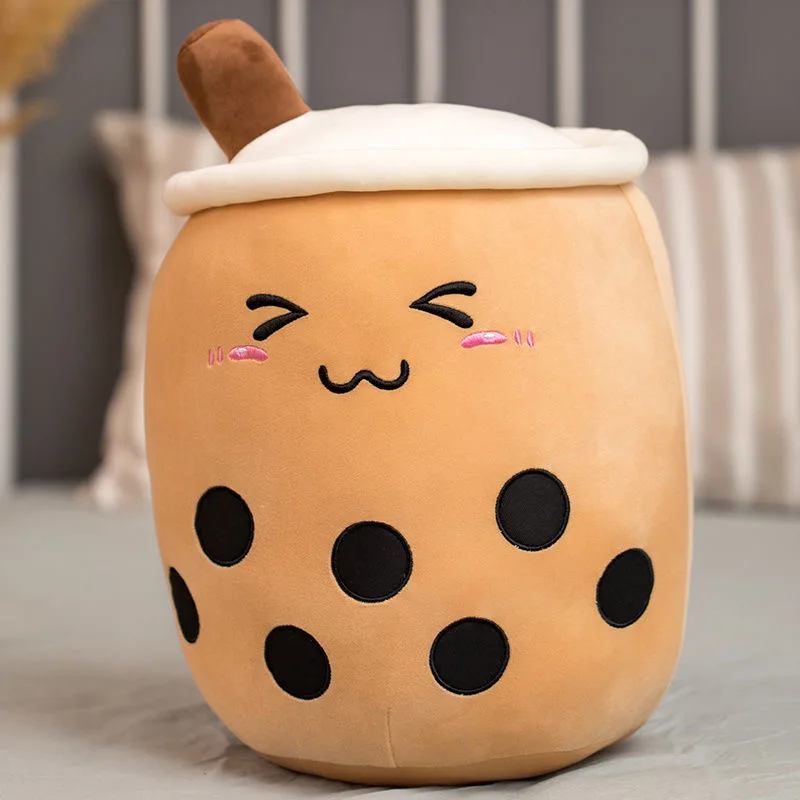 

25-70cm Cute Cartoon Real-Life Bubble Tea Cup Shaped Pillow Super Soft Back Cushion Kids Toys Birthday Gift Stuffed Funny Boba