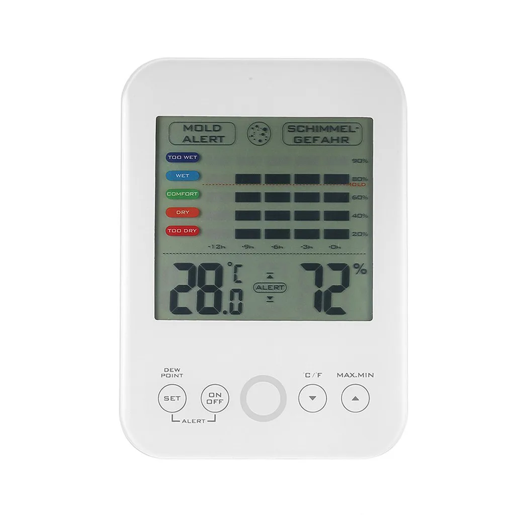 Mold Alarm Digital Hygrometer Thermometer With And LCD Display Humidity Meter | Дом и сад
