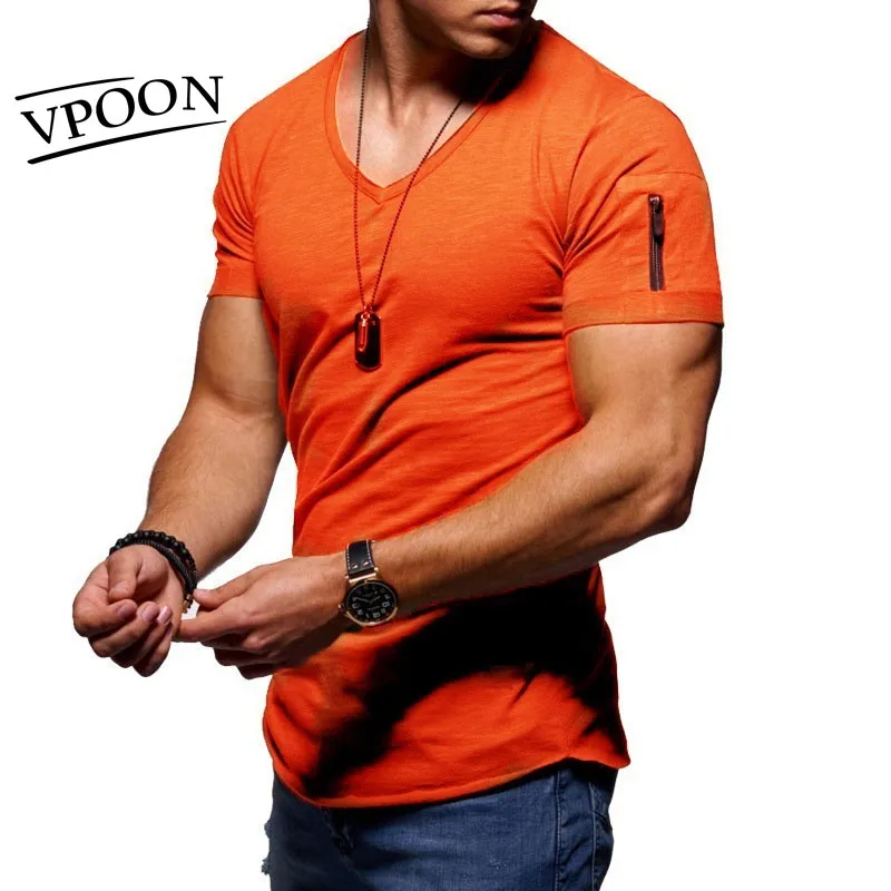 

Футболка мужская приталенная с V-образным вырезом, короткий рукав, облегающий Повседневный удобный топ, 5XL, лето