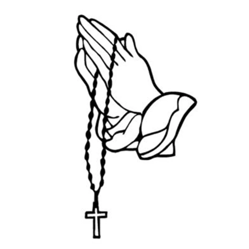 Черные/серебряные интересные руки молитва графический автомобиль наклейка