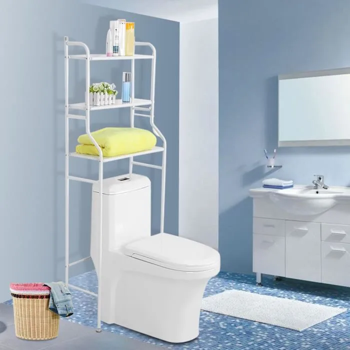 

Toilet WC Cabinet Shelving Washing Machine Rack No Punch Floor Shelf Organizer Holder Corner Racks Bathroom Storage Racks HWC
