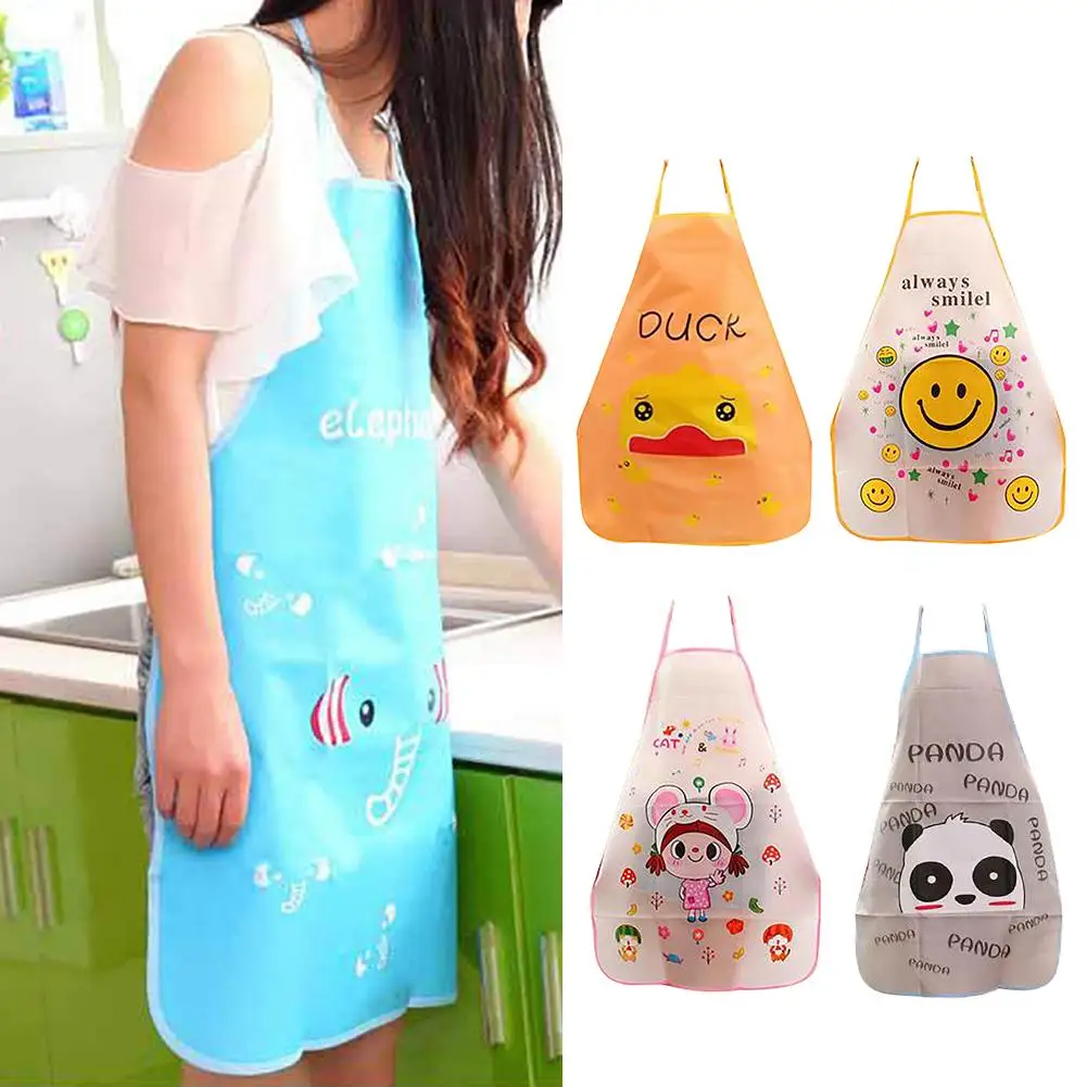Кухонные фартуки милый мультяшный фартук без рукавов водонепроницаемый кухонный с защитой от масла