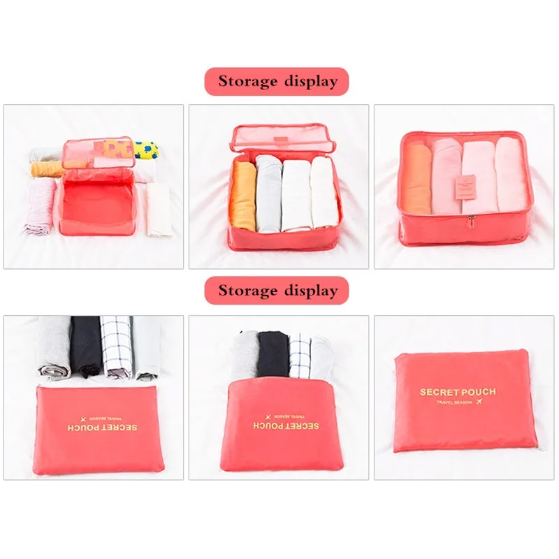 Дорожный набор из 6 сумок для хранения одежды органайзер аккуратный шкаф сумка