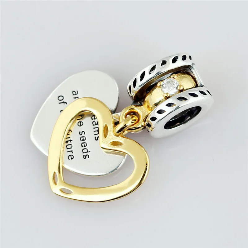 Подвеска в виде сердца из стерлингового серебра 925 пробы бисер с надписью Dream is Love