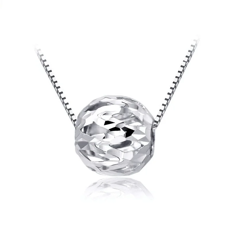 Lucky Platinum белое однотонное золотое PT950 с подвеской в виде шарика для женщин девушек