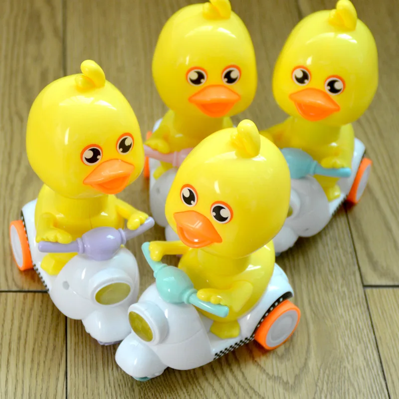 

Cartoon Bicycle Clockwork Duck Toy Inertia Friction Car Press to Slide Pull Back Baby Toy Car Moveable Wind Up Toy for Kids Toys