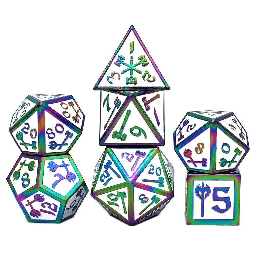 2020 новый стиль металлические кости РПГ MTG игральные DnD включает в себя мешок