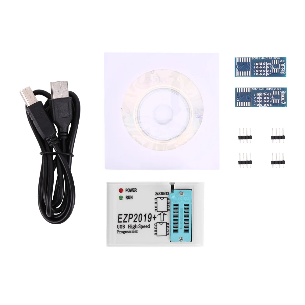 EZP2019 полный комплект Высокоскоростной USB программатор SPI + 12 адаптеров SOP8 тестовый
