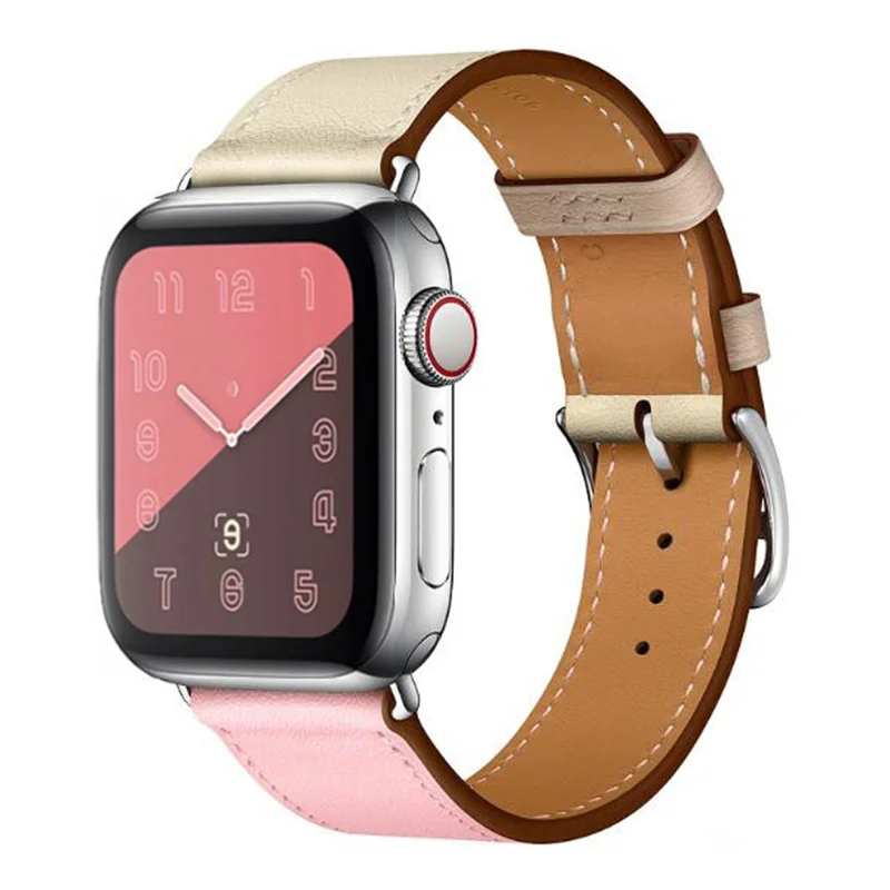 

40mm 44mm Mix Color Single Tour Leather Loop for Apple Watch Band 42mm 38mm Wristband Strap for iWatch 4 3 2 1 Watchband Series5