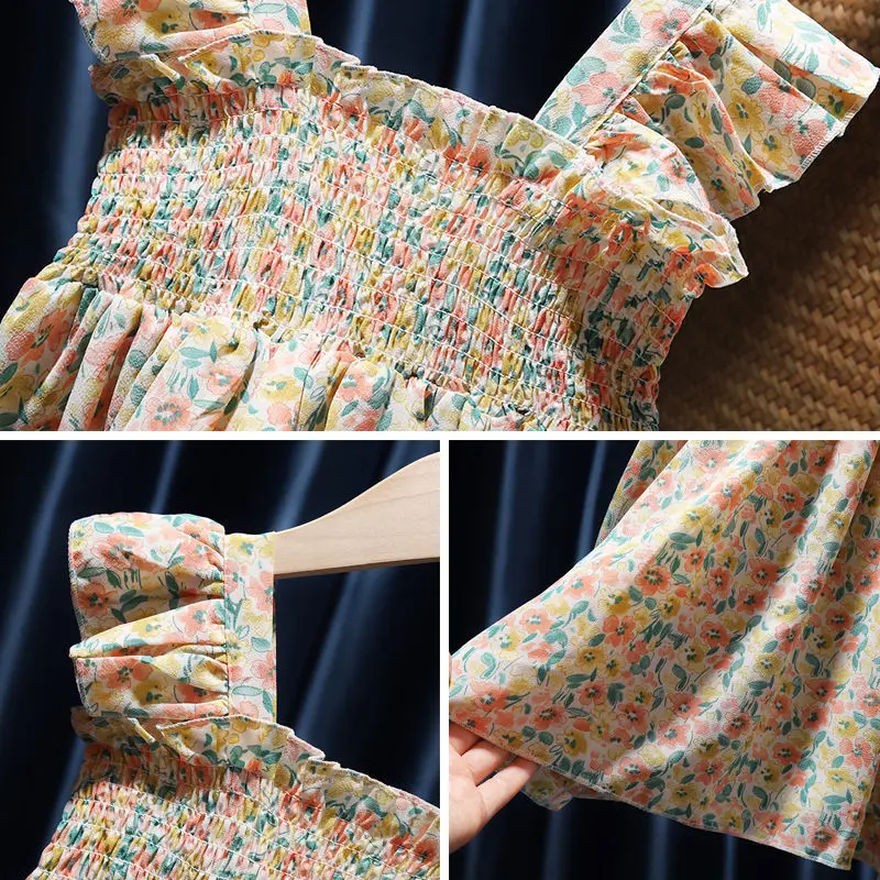 

Girls Baby Dress 2021 New Summer Children Chiffon Floral Dress Baby Fashion Princess Dress Kids Beach Dress
