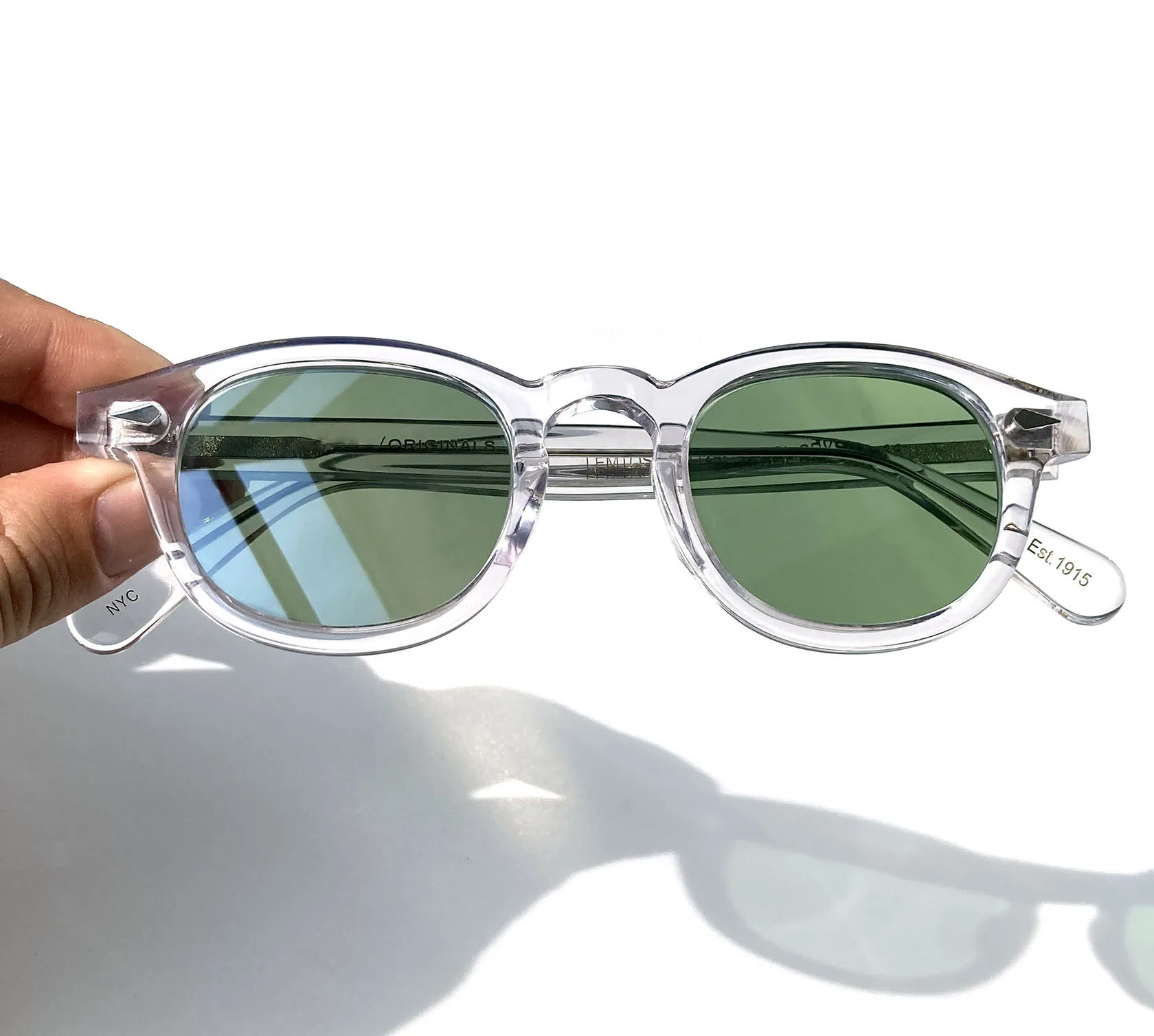 

Lemtosh очки Джонни Депп стиль HQ зеленые G15 линзы Профессиональный индивидуальный рецепт близорукость прогрессивные солнцезащитные очки UV400