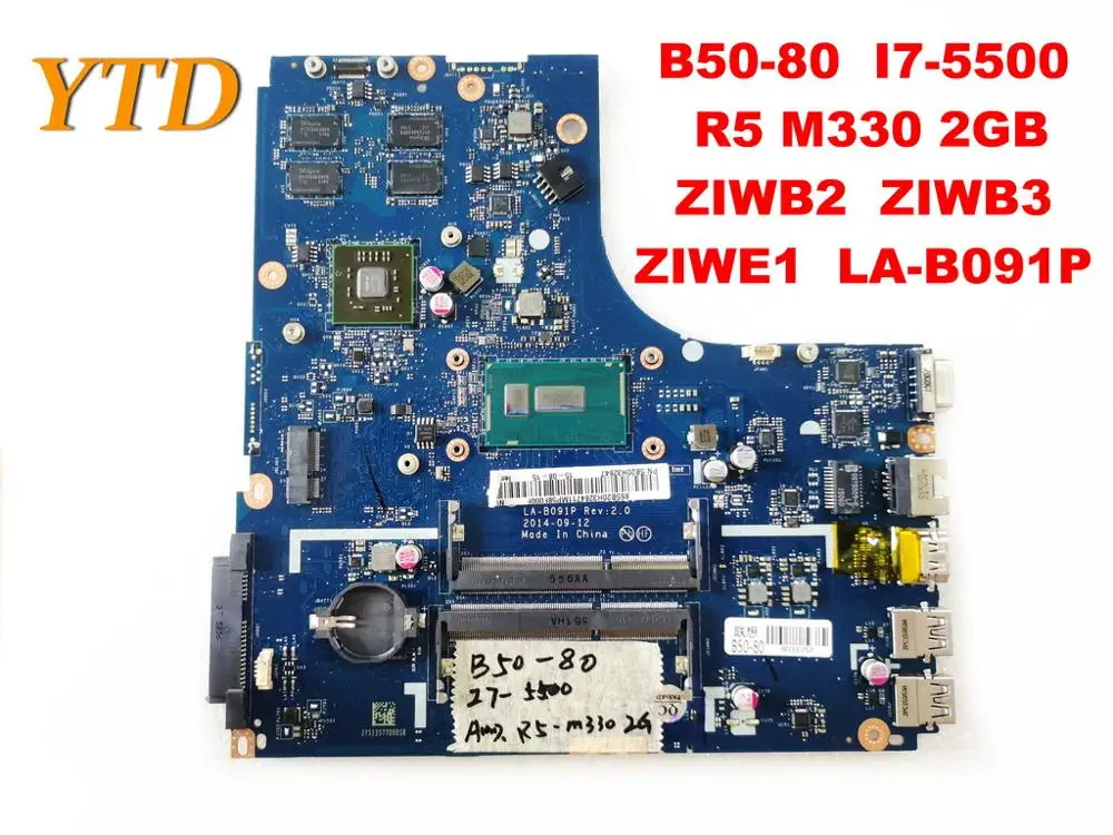 

Original for Lenovo B50-80 laptop motherboard B50-80 I7-5500 R5 M330 2GB ZIWB2 ZIWB3 ZIWE1 LA-B091P tested good free shipp