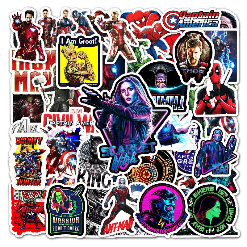 10/30/52 шт. Marvel Hero Человек-паук Железный человек наклейки эстетические сделай сам