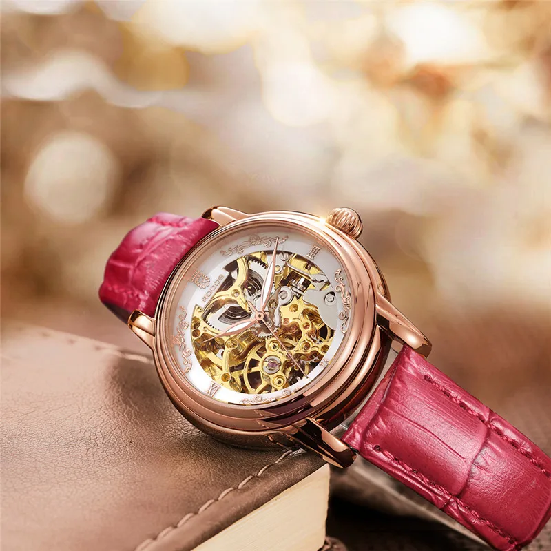 Часы-скелетоны женские механические водостойкие R0206L |