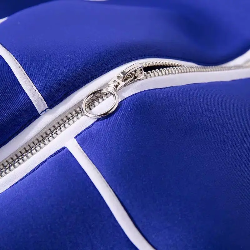 

2020 European and American new men's loose space cotton edging jacket baseball uniform short jacket men's top