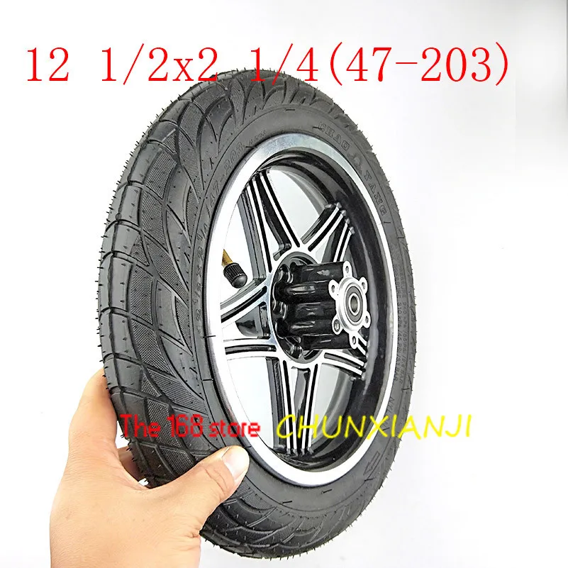 Новейшие 12-дюймовые колеса 12 1/2X2 1/4 47-203 камера шины с дисковым тормозом обода с калибровыми отверстиями подходит для многих газовых электрических скутеров и электронных велосипедов