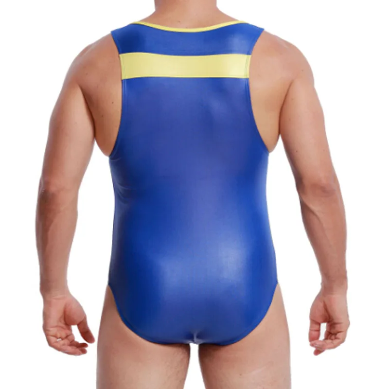 Мужское боди сексуальные цельные комбинезоны цветные из искусственной кожи в