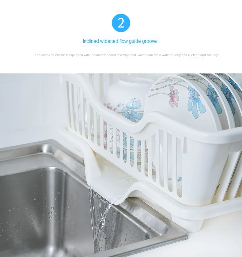 Japanese drain dish rack kitchen plastic leaking tray bowl filter water drying tableware | Дом и сад
