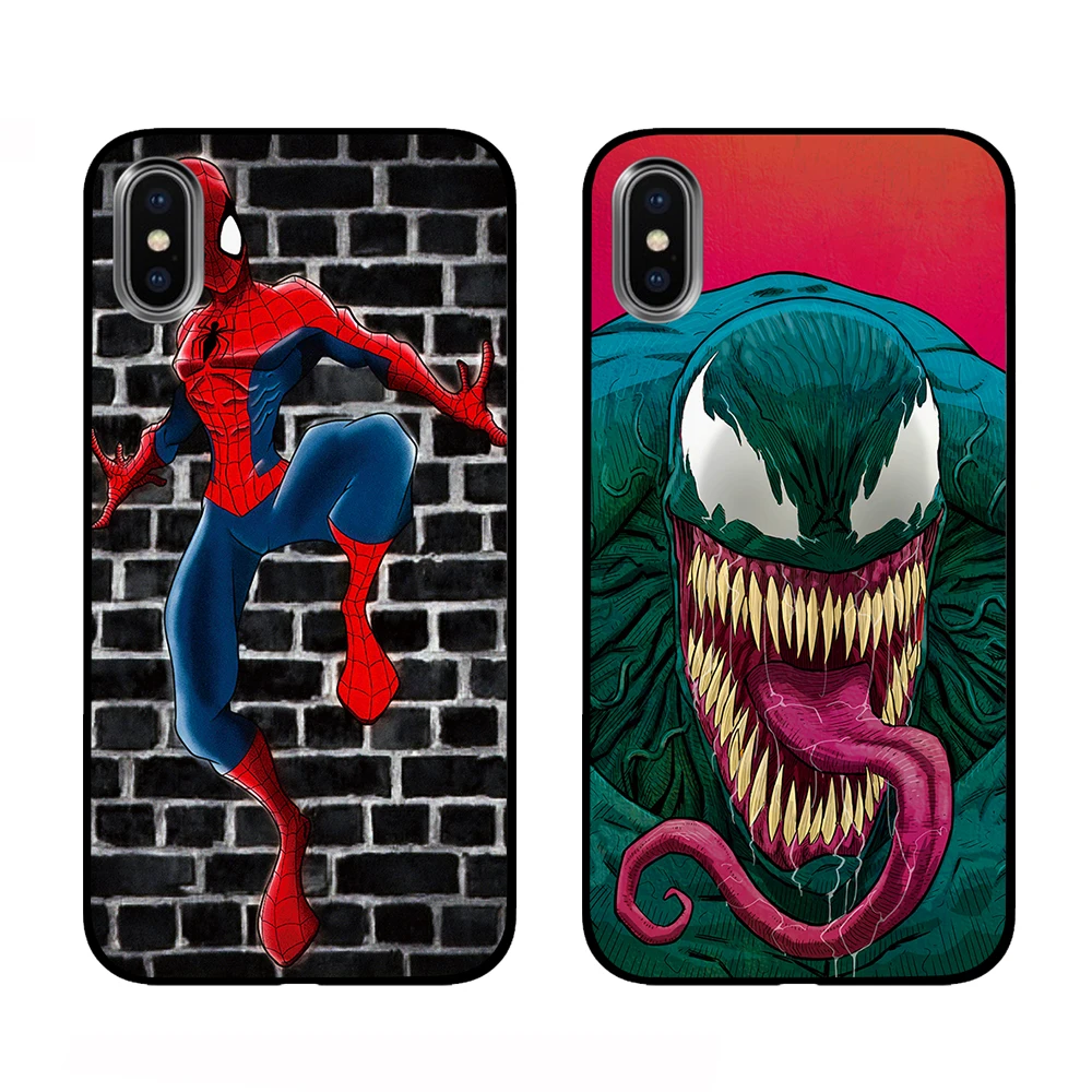 Веном Дэдпул черный чехол ТПУ для iPhone 5 5S 6 6s 7 8 Plus X XS XR 11 Pro Max | Мобильные телефоны и