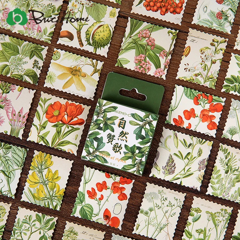 46 шт натуральный гимн коробки упакованы Стикеры завод наклейка для скрапбукинга