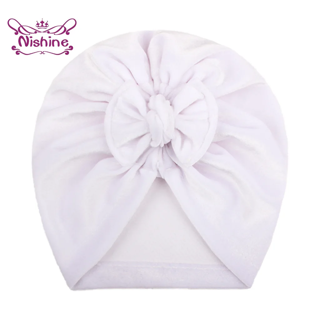 11 Цвета золото бархат шапки для новорожденных повязка на голову кепки осень-зима