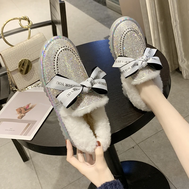 2019 г. Новые зимние женские ботинки с плюшевой подкладкой сохраняющие тепло